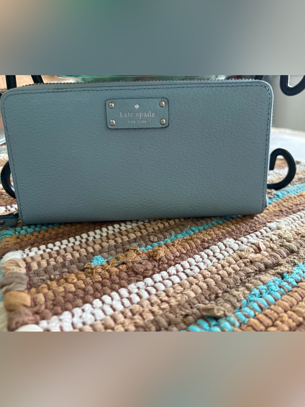 🎁🎁🎁kate spade blue pebble leather zip wallet Buyers Givy🎁🎁🎁🎁🎁🎁🎁